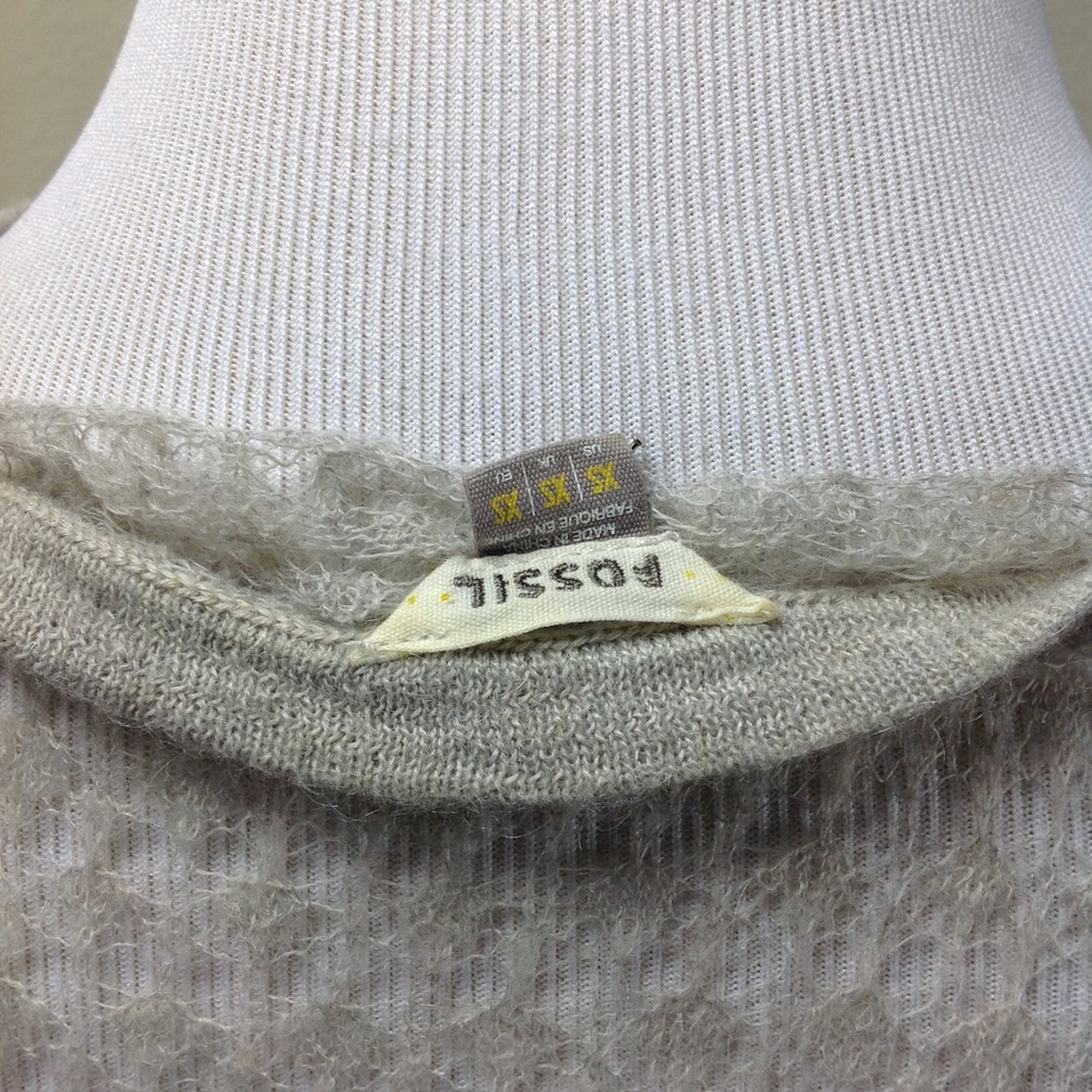 Fossil Light Gray Shear Long Sleeve Cardigan - Picture 5 of 5